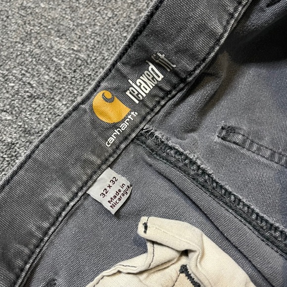 Carhartt Relaxed Fit Gray Double Knee Work Pants 32x32 102802-029 - Picture 4 of 12